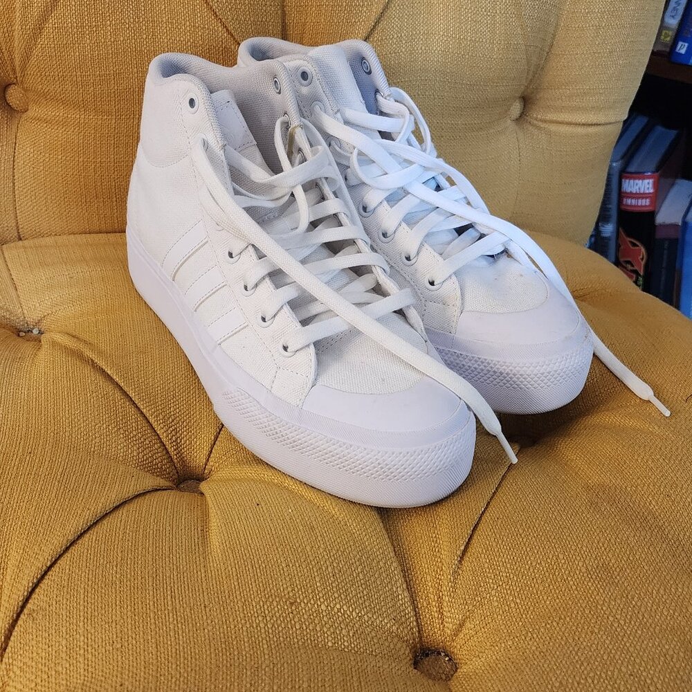 Adidas midtop sneakers, 9 women’s
